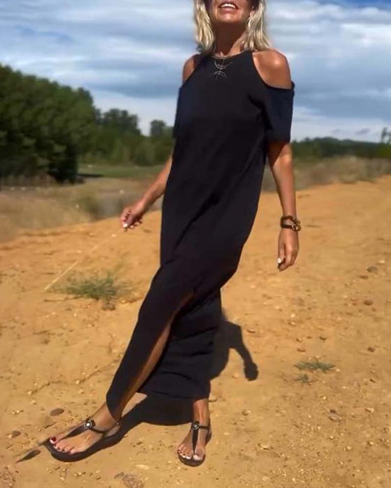 Kjole Fashion Casual Skulderfri Smal