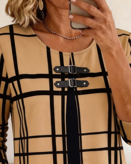 Bluse Rute Imitasjon Todelt Casual