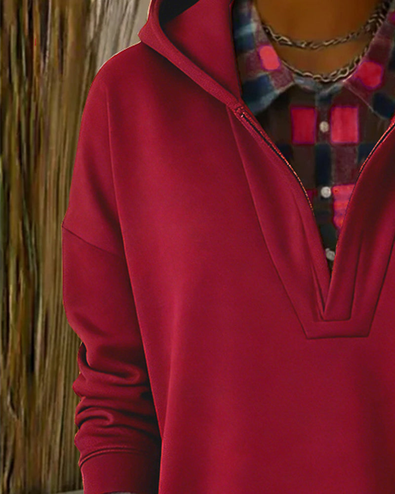 Hettegenser Falsk Todelt Rutet Patchwork