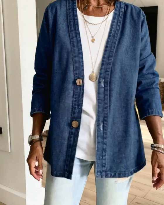 Kappa Denim V-Hals Kofta