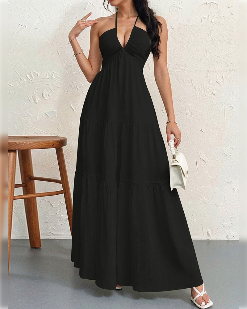 Kjole Mote Solid Halter