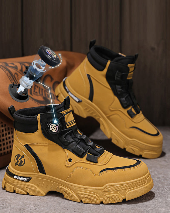 Sko Menns Utendørs Dreie Spenne Arbeid 🔄👞 – Vanntette 💦, Slipresistente 🚶‍♂️, Komfortable , Pustende 🌬️