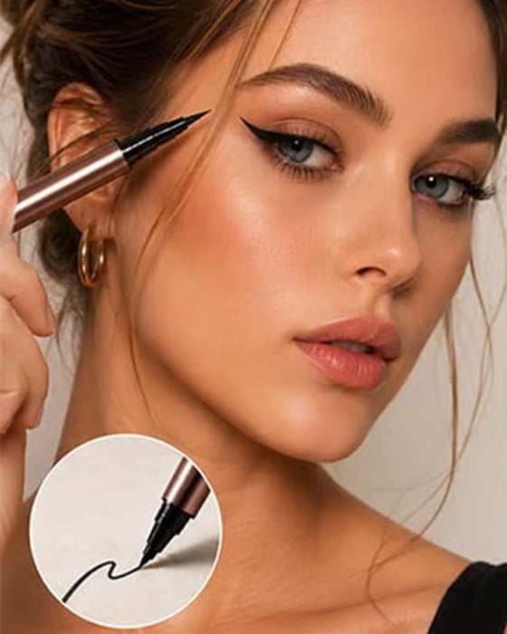 Dual-Tip Flytende Eyeliner – Skarpe Vinger, Null Smør, Hele Dagen 🖊️✨
