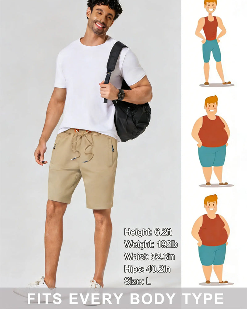 Shorts Elastisk Midje Snor Solid Farge Menn