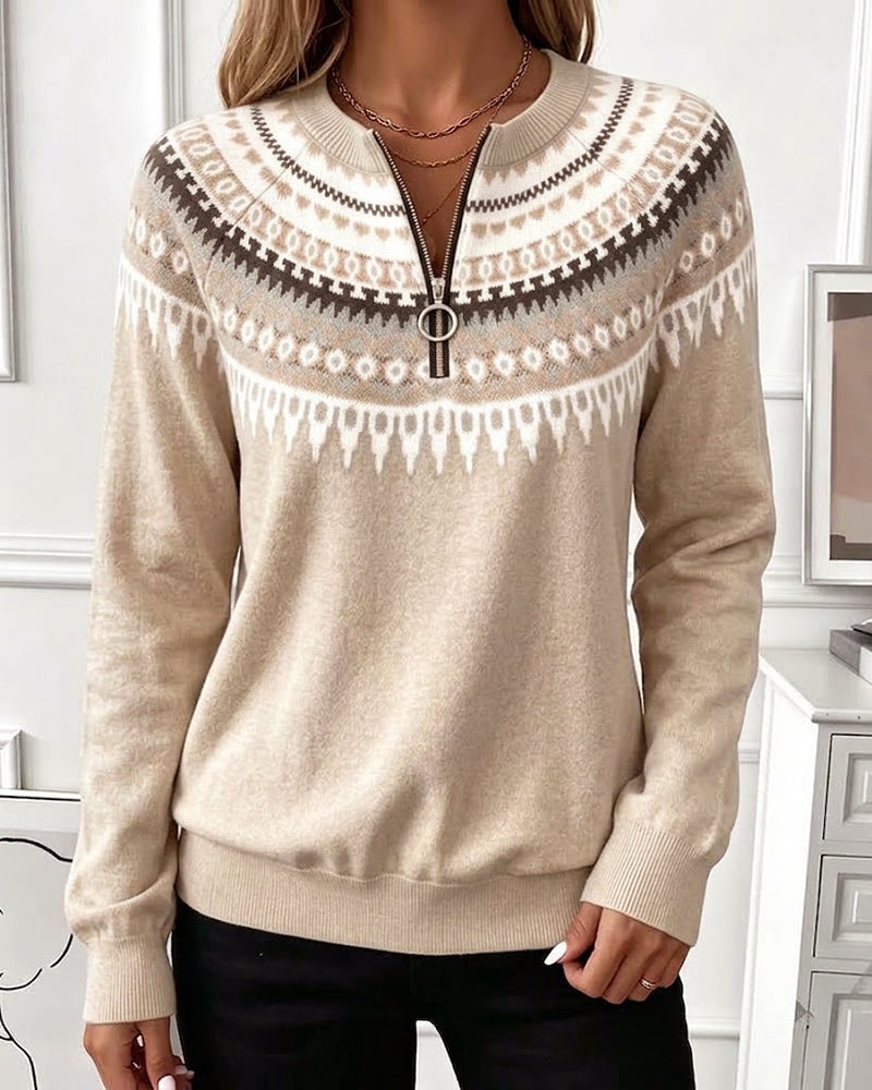Sweatshirts Fargeblokk Glidelås Lang Erme