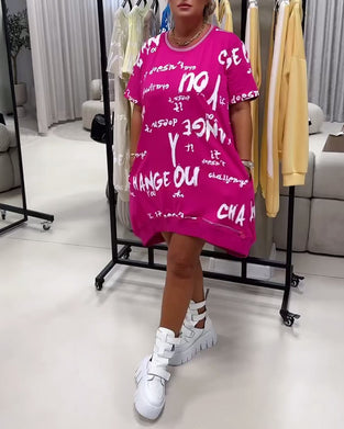 Kjole Løs Bokstavtrykk