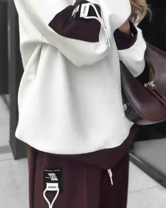 Fargeblokk Genser Og Joggebukse Sett