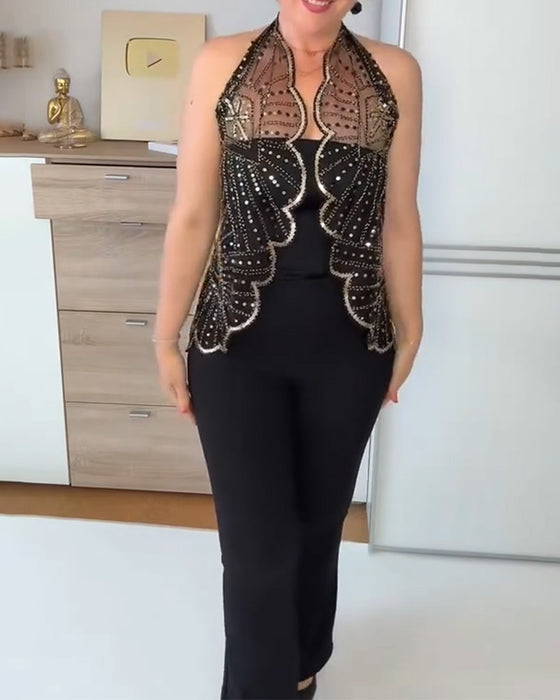 Sjal Vintage Blonder med Perler