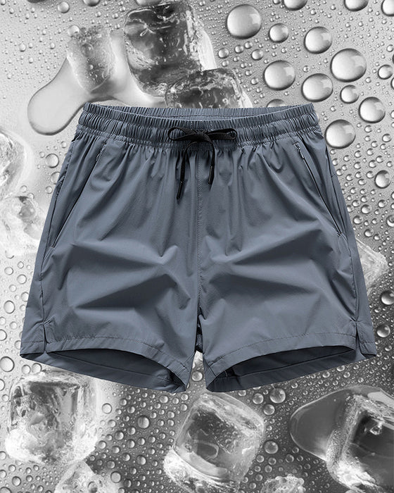 Shorts Menn Elastisk Midje Lomme Hurtigtørkende Is-Silke Sport