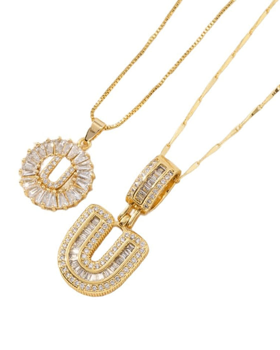 Halskjeder Initial Bokstav Anheng 2 Pakke