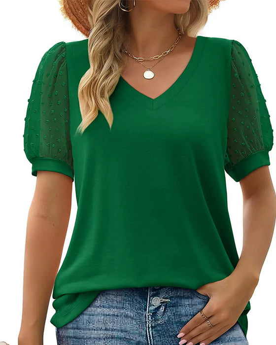 Bluse Ensfarget Mesh Pufferme
