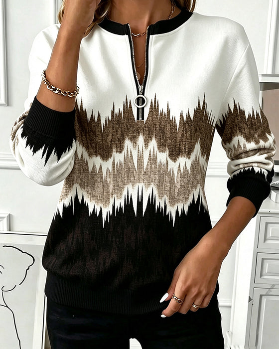 Sweatshirt Casual Trykt Langermet