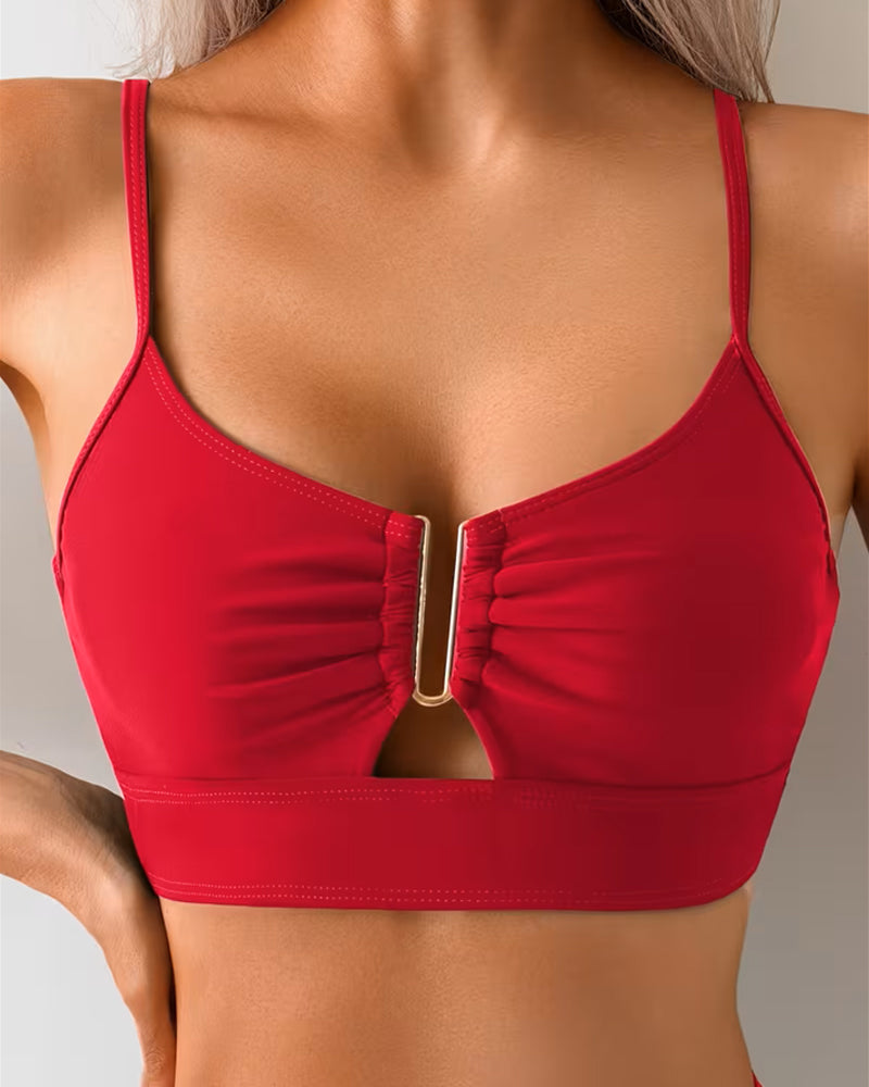 Todelt Badedrakt Med Stropper Og Høy Midje