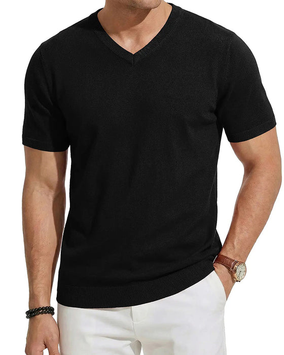 Pullover Mini V-Hals Casual Solid
