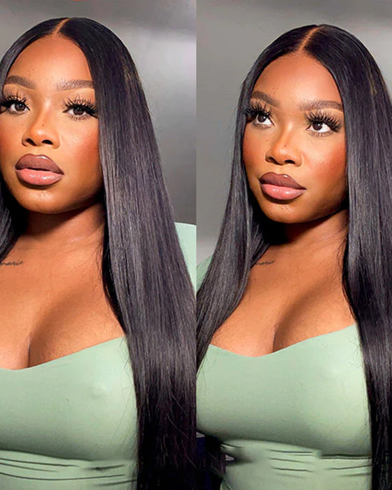 Silkeaktig Rett Lett Brukbar Glueless Parykker