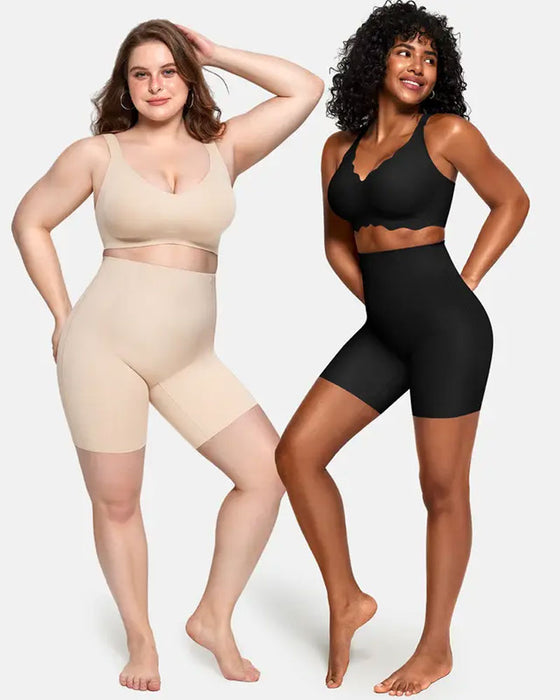 Magekontroll Shapewear Pustende Komfortable Shorts For Kvinner Rumpeløftende Body Shaper Shorts Høy Midje Sømløse Girdles Under Kjole