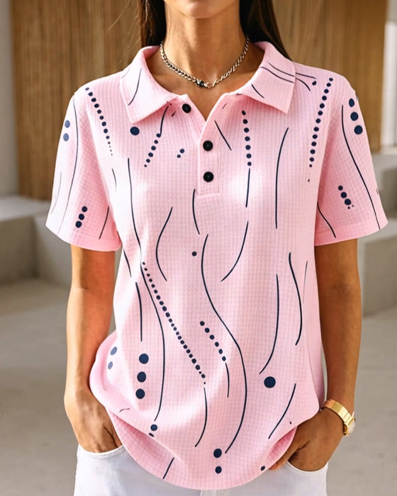 Bluse Polo Krave Linje Knapp