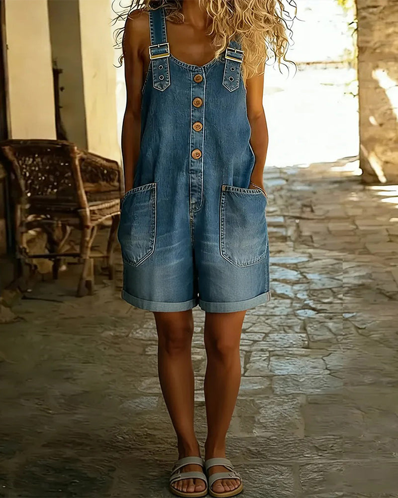 Jumpsuits Med Casual Denimshorts