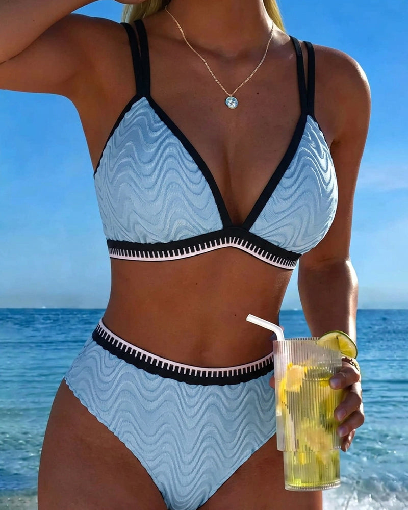 Bikini Fargeblokk Dobbelstropp Teksturert
