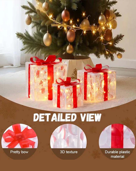 Julepynt I Form Av Glødende Gaveesker