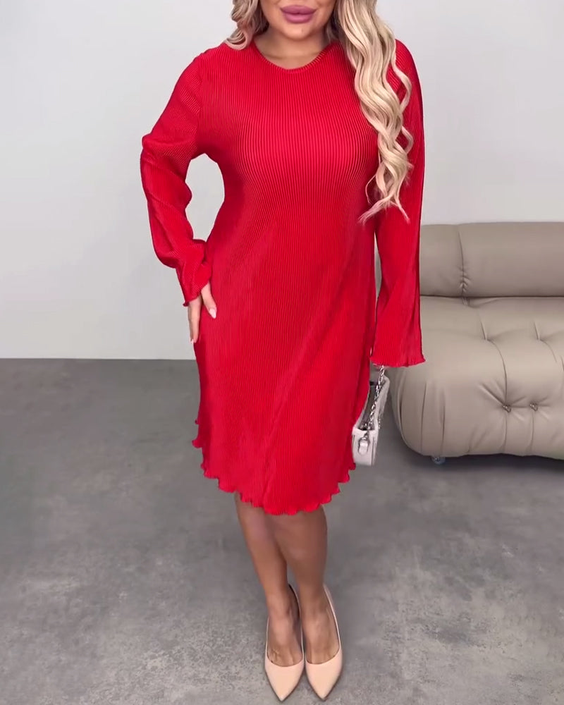 Kjole avslappet ensfarget knelang