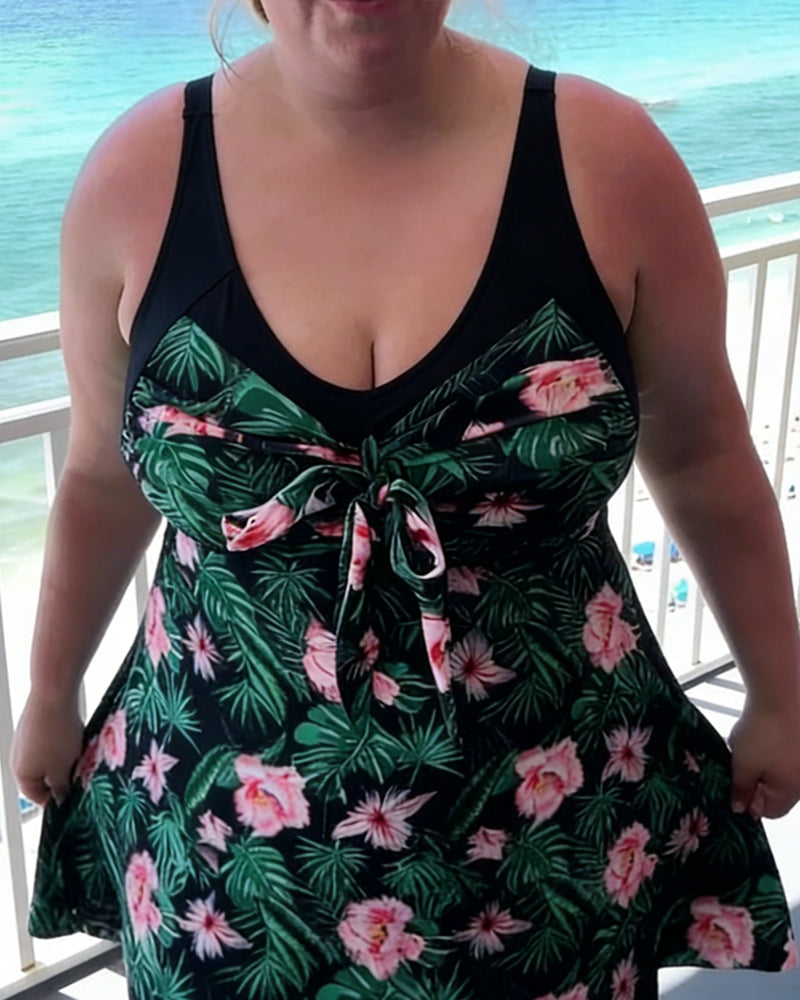 Badedrakt med trykk, avslappet todelt