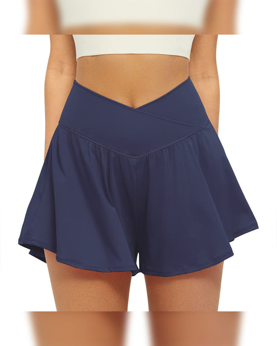 Shorts Med Høy Midje Ensfarget