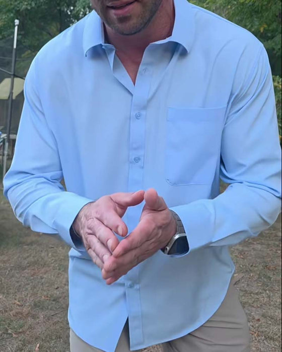 Skjorte Solid Casual Vanntett Stretch