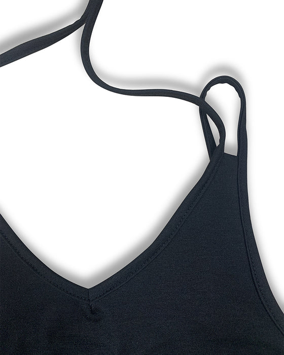 Kjole V-Hals Hengsel Splitt Trykt