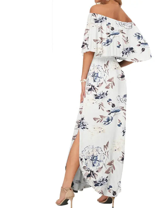 Kjole Elegant Blekkvask Blomstret Maxi