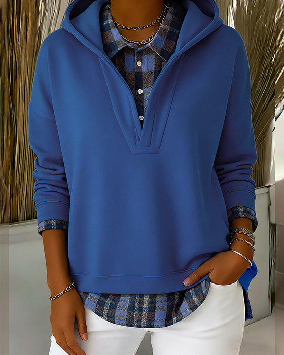 Hettegenser Falsk Todelt Rutet Patchwork