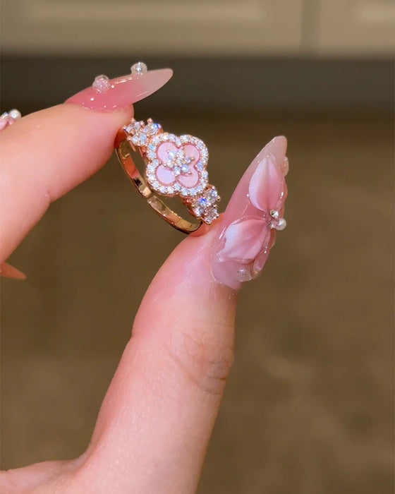Ring & Armbånd Rosa Skjell Firkløver