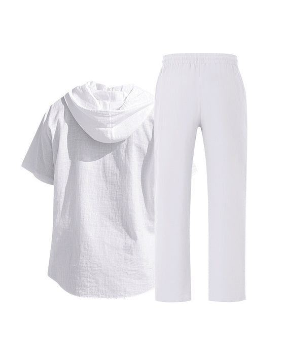 Herre Lettvekt Hette Todelt Sett For Sommer Casual Bruk