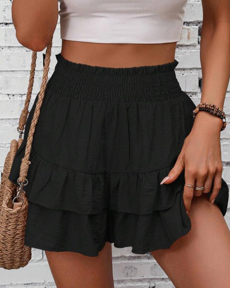 Brede korte casual flytende skorts