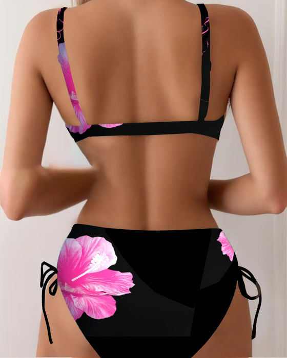 Bikini Triangel Knyting Blomsterprint