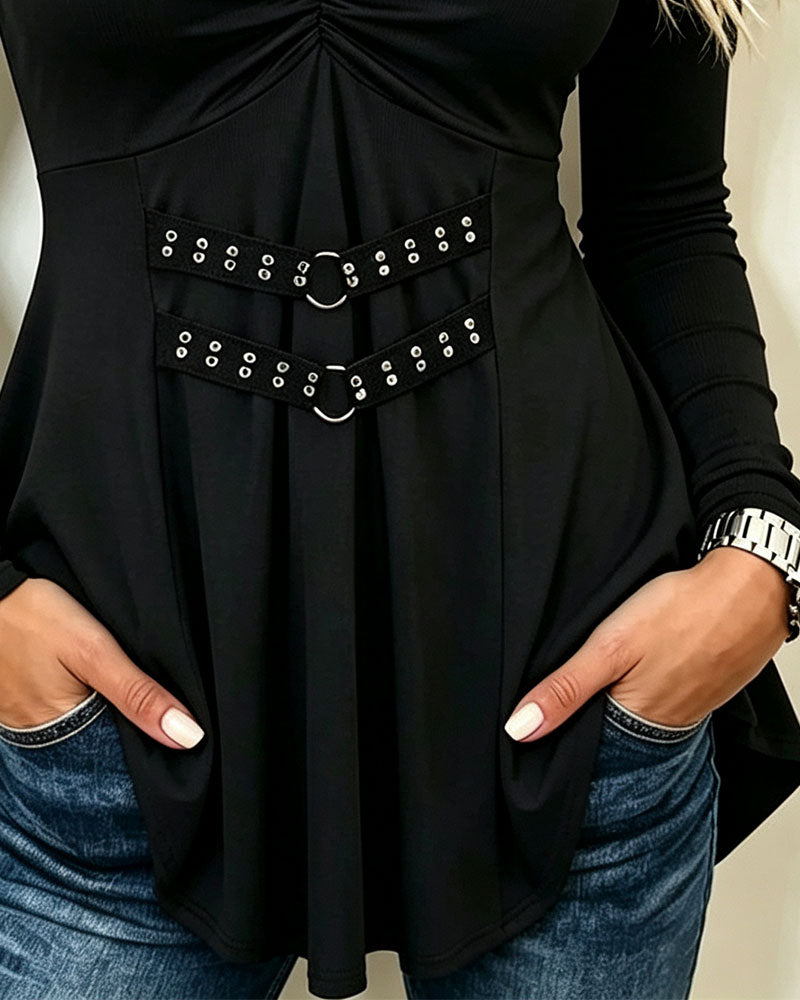 Topp Metall Ring Rynket Casual