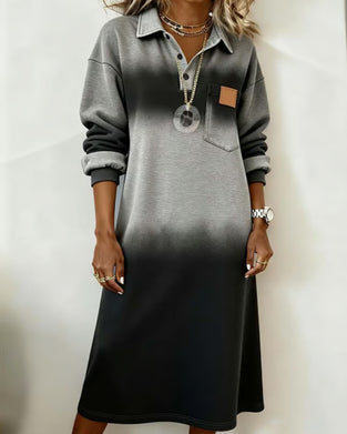 Kjole Krage Gradient Langermet