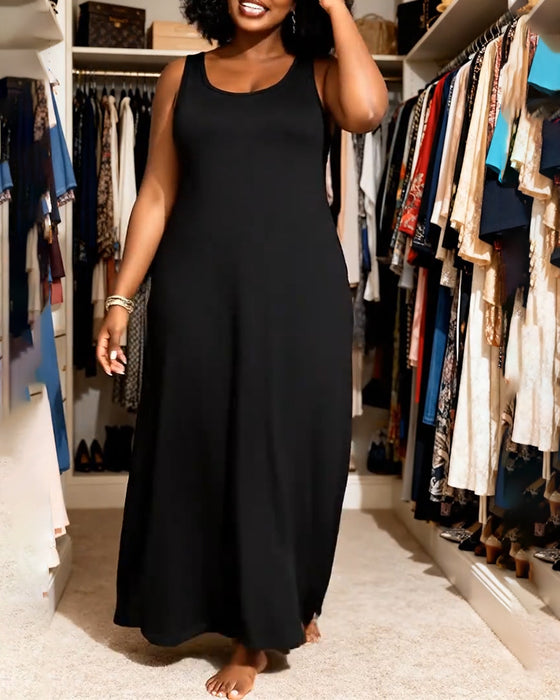 Kjole Ermeløs Lang A-Linje