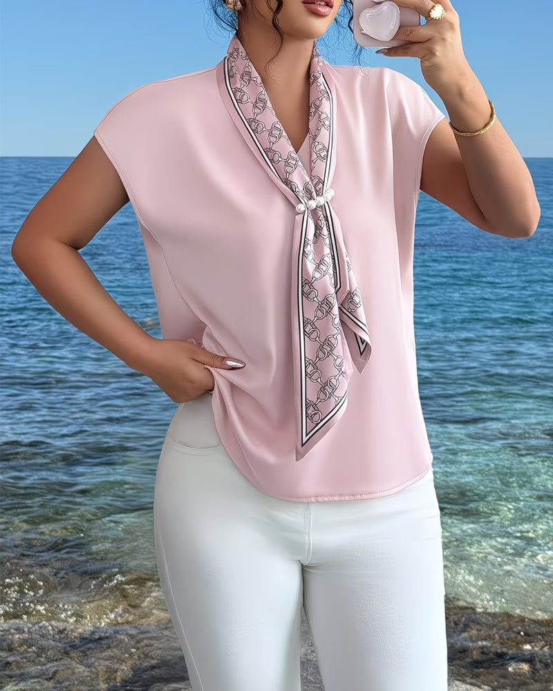 T-Skjorte Kort Erme V-Hals Mote