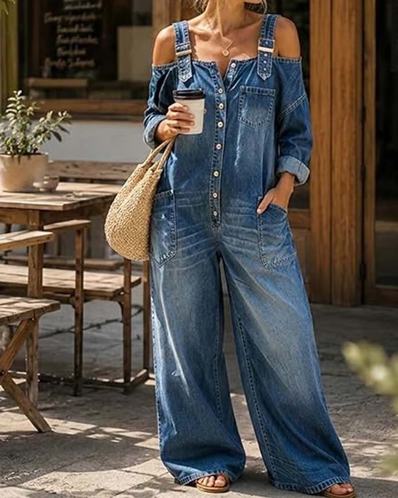 Jumpsuit Spagettistropp Kald Skulder Vida Ben Denim