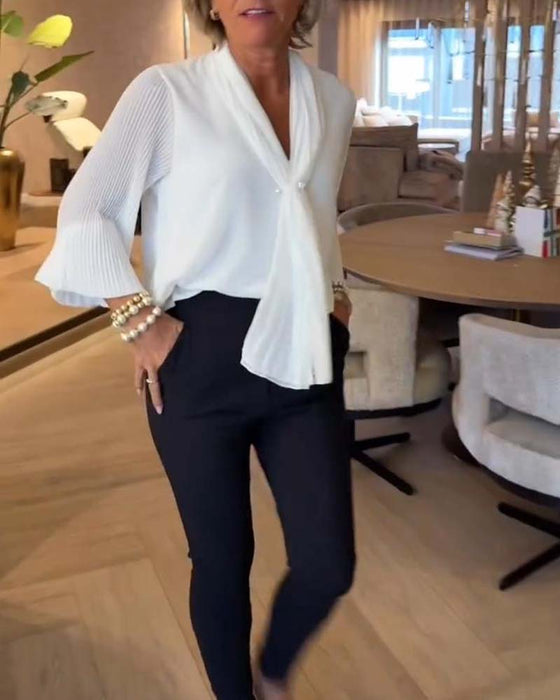 Bluse Klokkerme Bånd Elegant