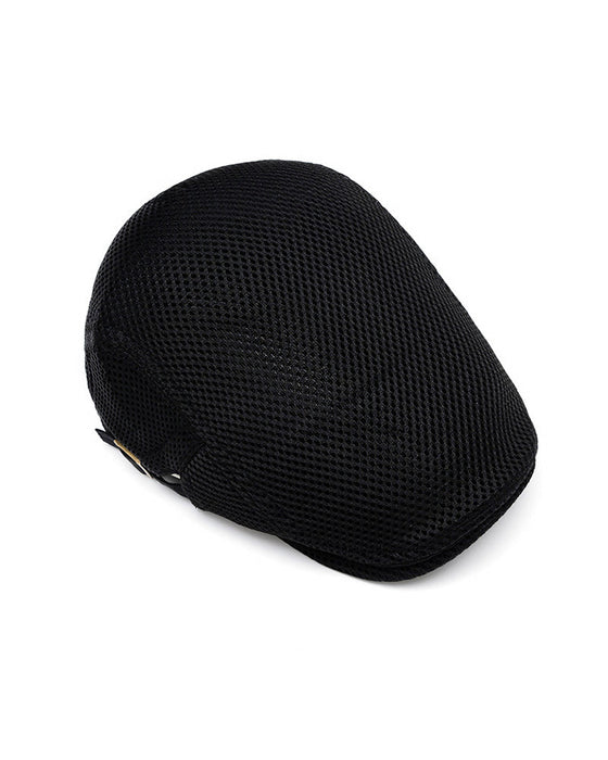 Menn Pustende Nett Flat Cap - Justerbar Newsboy Ivy Beret Sommerhatt