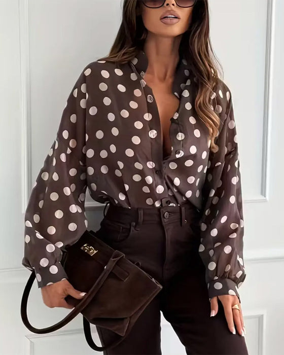 Bluse Casual Langermet Prikket
