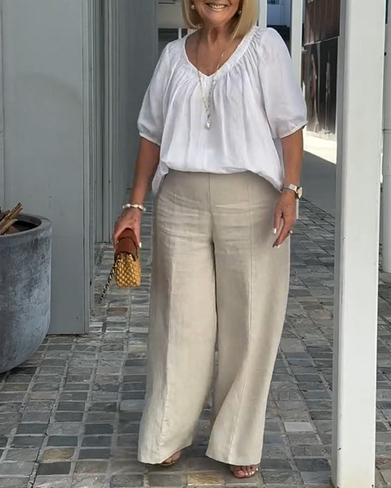 Set V-hals Casual Late Bukser