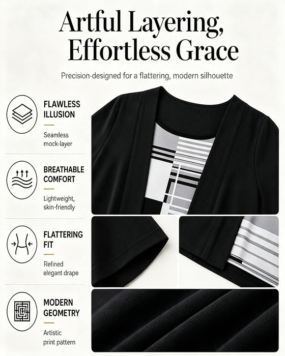 Bluse Patchwork Falsk Todelt
