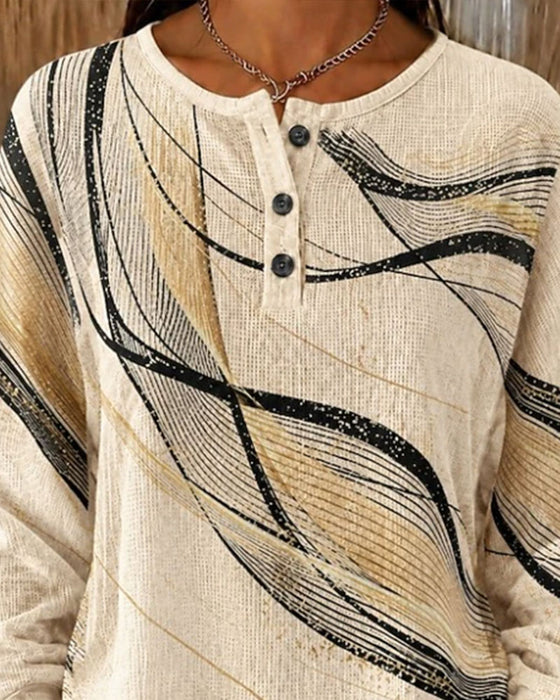 Sweatshirt Bølge Linje Trykk