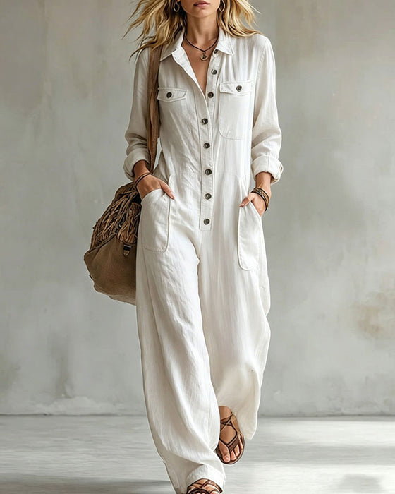 Jumpsuit Enfarget Langermet
