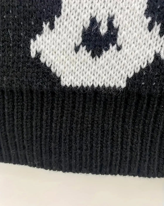 Pullover Rund Hals Lang Erme Trykket