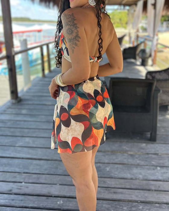 Bikini Trykt Skjørt-Stil Todelt