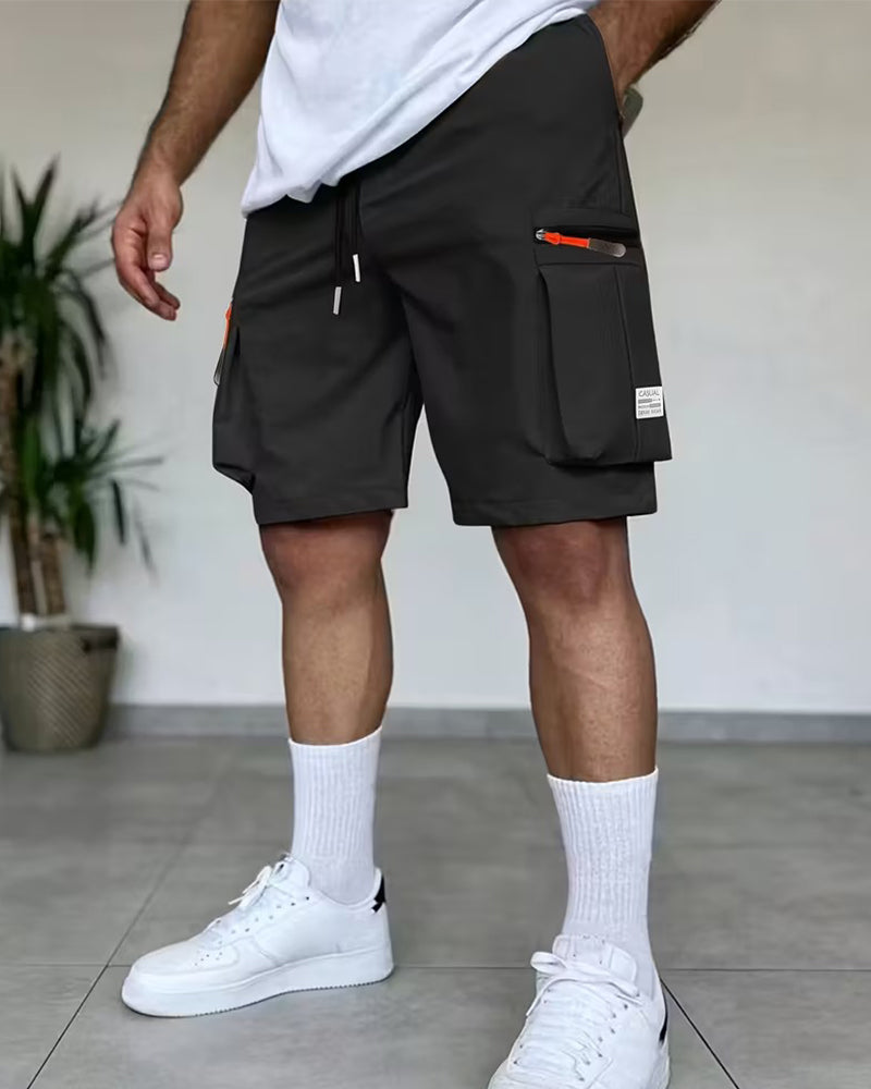 Herrer Bukse Ensfarget Loose Fit Kort Cargo